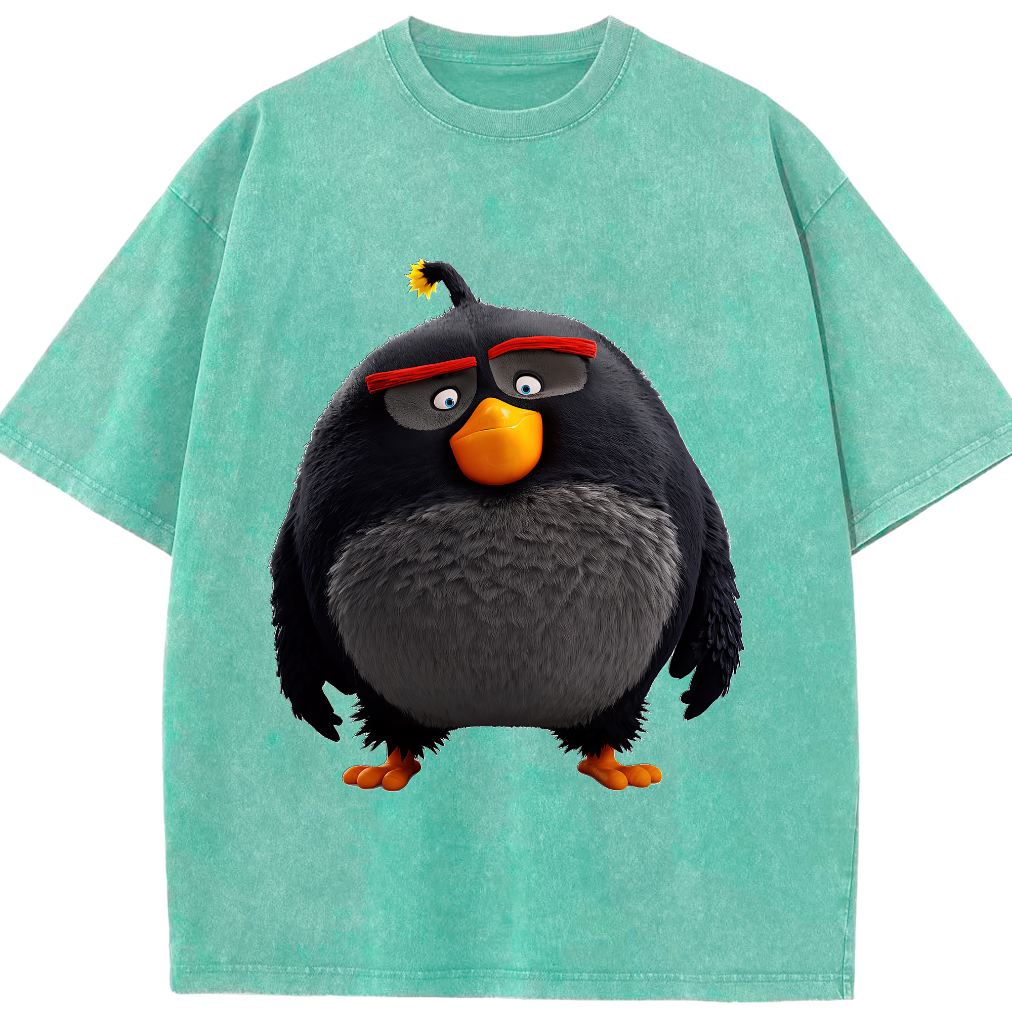 （画像用） Angry Birds アングリーバード 綿100% ヴィンテージ風 半袖Tシャツ（フロントプリント）